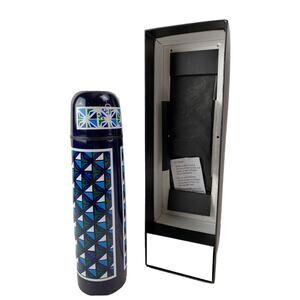 Tory Burch Vacuumsealed Flask Bottle Insulated Screw Cap Target Blue Green Black